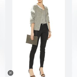 IRO Oversized Leather-Trimmed Jake Jacket Size 2